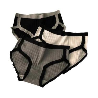 Imagem de Calcinhas De Algodão plus Size Para Mulheres, Estilo Esportivo, 3 Peça