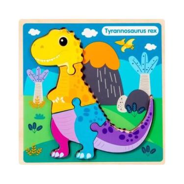 Imagem de Quebra-Cabeça De Dinossauro De Madeira Para Crianças, Educação Infanti