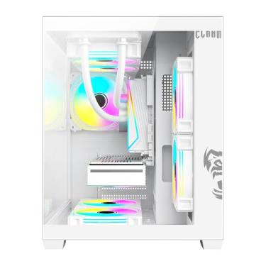 Imagem de Grodd Gabinete Gamer Mid Tower, Branco, Vidro Temperado 3mm, Aço SPCC 0.4mm, Suporte ATX, Design Moderno