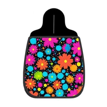 Imagem de Lixeira De Carro Organizador Lixinhocar Flores Vibrantes E Pontilhismo