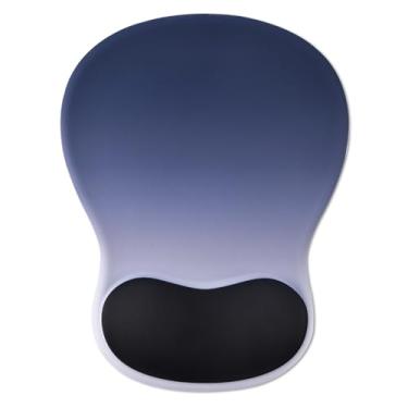 Imagem de Mouse pad de gel com suporte de pulso, mousepad ergonômico com descanso de pulso, mouse pad para jogos com almofada macia e base de poliuretano antiderrapante, design côncavo e alívio da dor, para