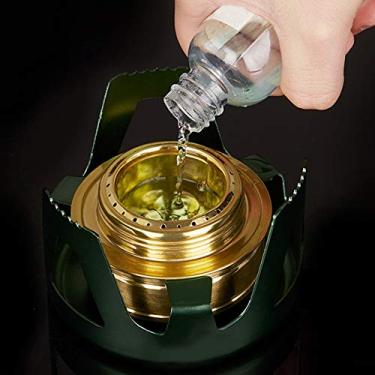 Imagem de Naroote Mini Fogão Portátil a álcool para Cozinhar Ao Ar Livre para Camping, Caminhadas, Liga de Alumínio VERDE (Verde)