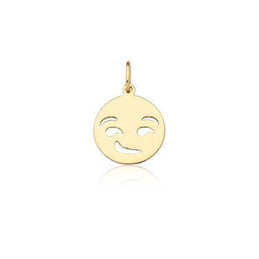 Imagem de Pingente Emoji Sorriso Malicioso Ouro 18k - MAEHLER Arte Em Joias, Dou