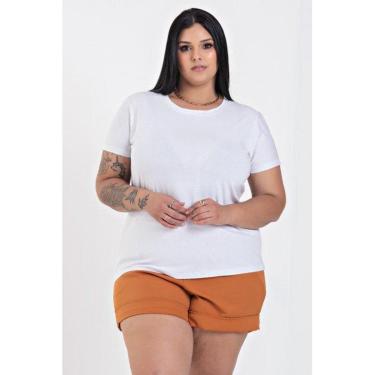 Imagem de T-shirt Feminina Plus Size Visco Básica Decote Redondo - Serena-Feminino