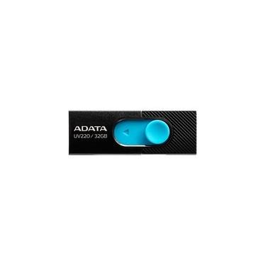Imagem de Pen Drive 32GB ADATA UV220, USB 2.0, Retrátil, Preto e Azul - AUV220-32G-RBKBL