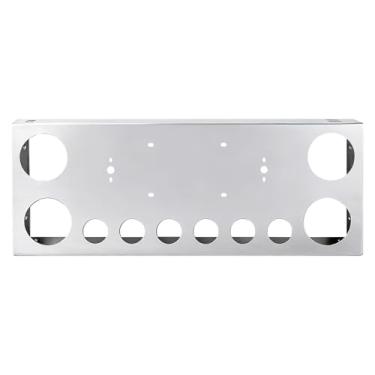 Imagem de Cabtherlyn Painel de luz traseira de aço inoxidável com quatro recortes redondos leves de 11,4 cm e seis 7 cm painel de luz traseira para semi caminhão