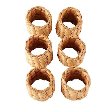Imagem de Acouto 6 Pçs Anéis de Guardanapo Tecidos Rústicos para Decoração de Mesa de Festa de Casamento Em Casa-suportes de Casca de Milho