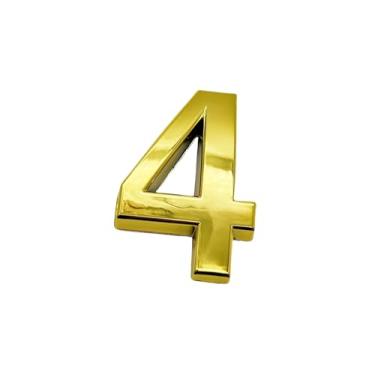 Imagem de NumRealm Número de porta, números de casa à prova d'água 3D, endereço de caixa de correio autoadesiva, jardim, apartamento, hotel, café, sinalização, ouro-4