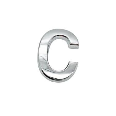 Imagem de NumRealm Número da casa, números de caixa de correio de porta, endereço à prova d'água 3D casa apartamento hotel autoadesivo sinalização, prata - C