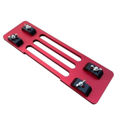 Imagem de Base de Serra Manual Liga Alumínio Espessada 8mm Máquina Corte Mármore Placa Portátil Madeira Bakélite Parafusos Ajustáveis Furos Pré-definidos Instalação Rápida Desmontagem Estável Eficiente Design E