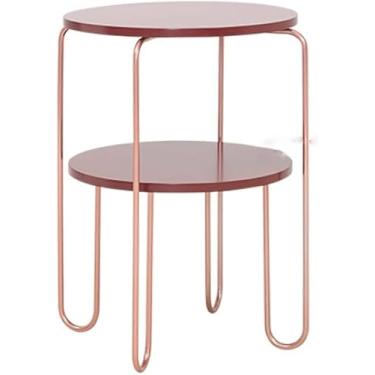 Imagem de Mesa lateral nórdica simples mesa de centro sala de estar sofá armário lateral varanda pequena mesa redonda mini mesa de canto mesa de cabeceira