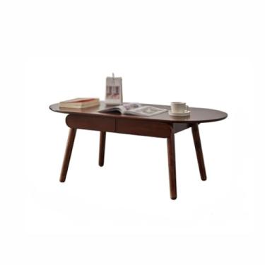 Imagem de Mesa de centro moderna simples de madeira maciça mesa de centro sala de estar sofá mesa lateral quarto pequeno apartamento pequena mesa de centro mesa de quarto (B)