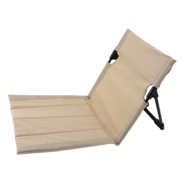 Imagem de AYNEFY Cadeira de Chão Dobrável, Encosto para Acampamento Ao Ar Livre, Parque, Encosto de Lazer, Praia, Cadeira Portátil única Preguiçosa, Dobrável Ultraleve Com para (Cáqui)