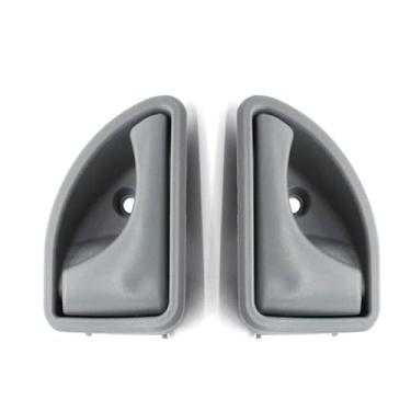Imagem de 1 par de maçaneta interna da porta do carro dianteira esquerda direita maçaneta da porta compatível com Renault Kangoo 1997-2007 e Twingo 1997-2003 8200247802 82002478(Gray)