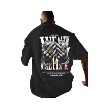 Imagem de Camiseta Casual De Verão Para Homens Em Poliéster Estampada, Respiráve