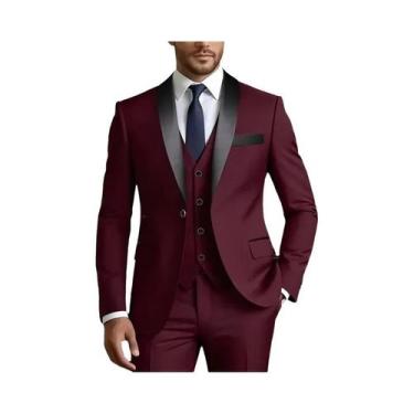 Imagem de Conjunto De Terno Slim Fit Preto Para Homens, Elegante Para Casamentos
