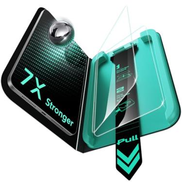 Imagem de ESR Pacote com 2 protetores de tela Armorite para iPad Mini A17 Pro, iPad Mini 7ª/6ª geração (2024/2021), filme de vidro temperado de dureza 9H com bandeja UltraFit, grau militar, clareza HD, livre de