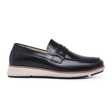 Imagem de Sapato loafer casual masculino em couro sapato de calçar casual em cou