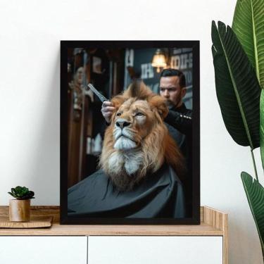 Imagem de Quadro Decorativo Barbearia - Leão 24X18Cm