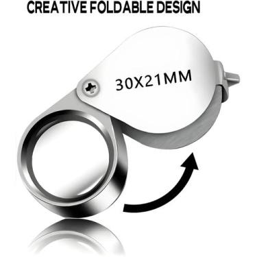 Imagem de Lupa De Bolso Portátil 30X Dobrável Para Verificação De Joias E Leitur