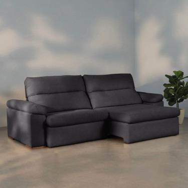 Imagem de Sofá Retrátil e Reclinável 290cm Botero Cabecasa Madeiraoriginals Grafite
