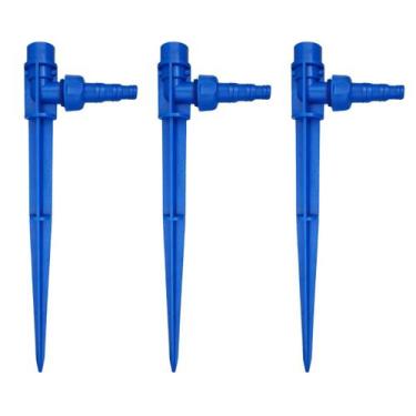 Imagem de Kit 3 Estaca Haste 30cm Azul Para Aspersor Rosca interna 1/2 - Agrojet