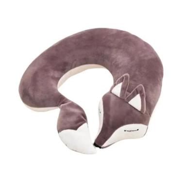 Imagem de Almofada De Pescoço Em Formato De U De Raposa Fofa, Algodão Pelúcia, P