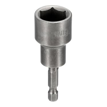 Imagem de HARFINGTON Broca de chave de porca soquete métrico de 16 mm haste sextavada de 1/10.2 cm (65 mm), soquetes magnéticos de 6 pontos de troca rápida, conjuntos de parafusos de aço Cr-V para furadeiras