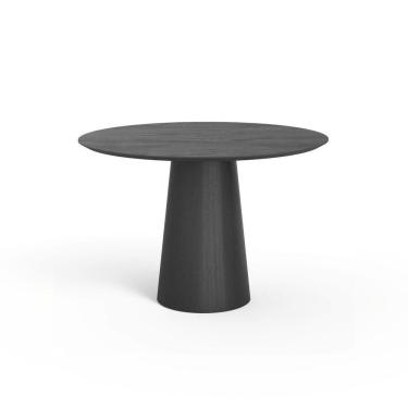 Imagem de Mesa De Jantar Redonda 120cm Scandi 6 Lugares Lamina Natural De Madeira Preto