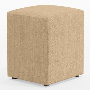 Imagem de Puff Quadrado L02 Sala De Estar Linho Bege Escuro
