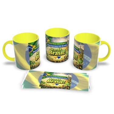 Imagem de Caneca de Porcelana "Acorda Brasil" - O Café do Patriota
