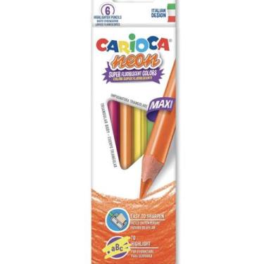 Imagem de Lapis de Cor triang cx 06un carioca neon 9735, 3