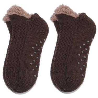 Imagem de Meia Curta Térmica Felpuda Forrado Quentinho Antiderrapante - D Presen