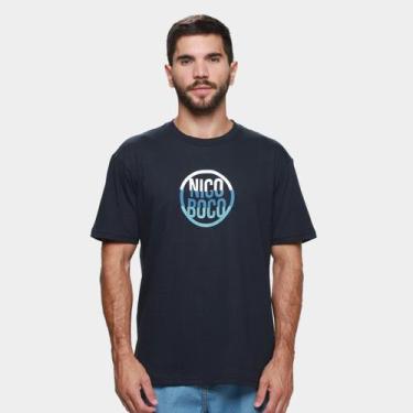 Imagem de Camiseta Nicoboco Foliage Masculina, Marinho, G
