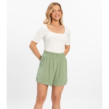 Imagem de Shorts Linho Strong Feminino Rovitex Verde, P, Verde