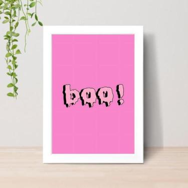 Imagem de Quadro Panico Ghost Face Scream A4 C/ Moldura e Vidro 04 Cor: Branco -