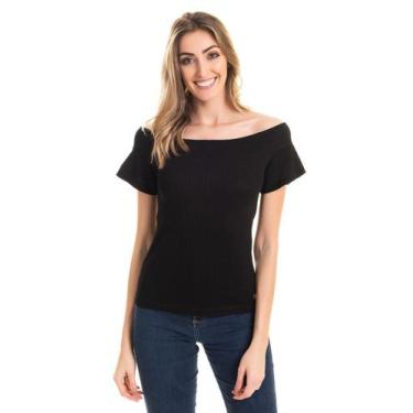 Imagem de Blusa em Ribana Canelada Decote Ombro a Ombro Mangas Godê - Serena, Pr