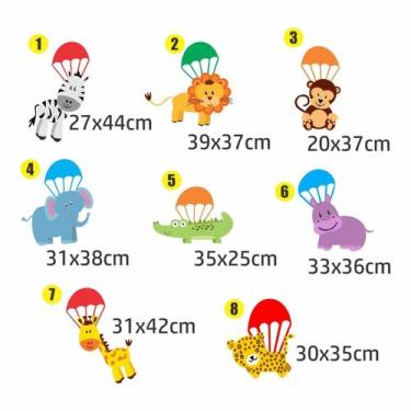 Imagem de Adesivo Parede Safari Paraquedas quarto infantil - escolhidoporamor