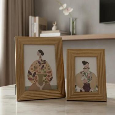 Imagem de 2 Porta Retrato Foto 15X20 Mesa Mart quadro Moldura cor:cobre - Mart C