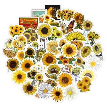Imagem de Adesivos, girassóis, margaridas, vinil, impermeáveis, 50 unidades - yi