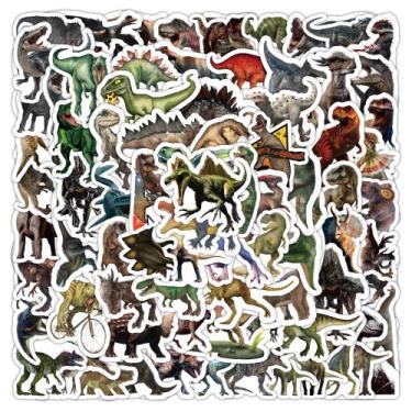 Imagem de Adesivos de vinil impermeável de dinossauros de 100 unidades/lote para