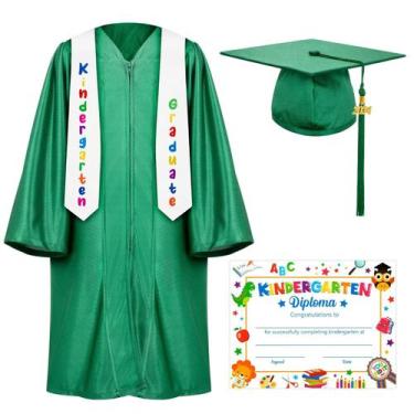 Imagem de Boné e vestido de formatura QZYL Kindergarten unissex com borla