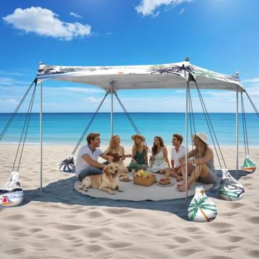 Imagem de Tenda de praia Raynesys Canopy 3x3m UPF50+ com sacos de areia