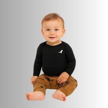 Imagem de Conjunto Manga Longa Bebê Body Rei Rex, M, Preto