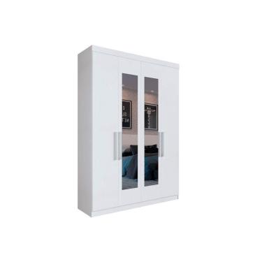 Imagem de Guarda Roupa Solteiro 4 Portas e 2 Gavetas c/ Espelho ph 1714 Branco - Herval