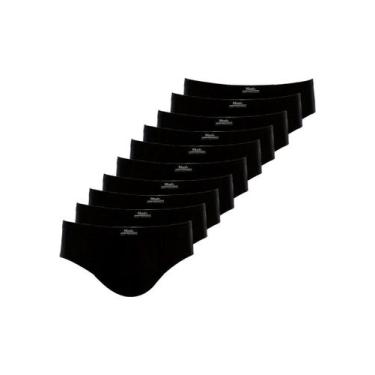 Imagem de Kit com 10 Cuecas Slip Mash 074.59 Plus Size, Preto, XGG
