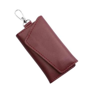Imagem de Porta-Chaves Unissex Em Couro Genuíno, Organizador Sólido Para Chaves 
