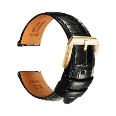 Imagem de Pulseira De Couro Azul Com Liberação Rápida 20mm 22mm Para Relógios De