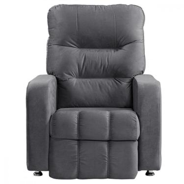 Imagem de Poltrona Do Papai Reclinável Maldiva Tecido Veludo Chumbo Star Confort