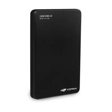 Imagem de Case Para HD Externo 2.5" C3Tech, USB 3.0, Preto - CH-300